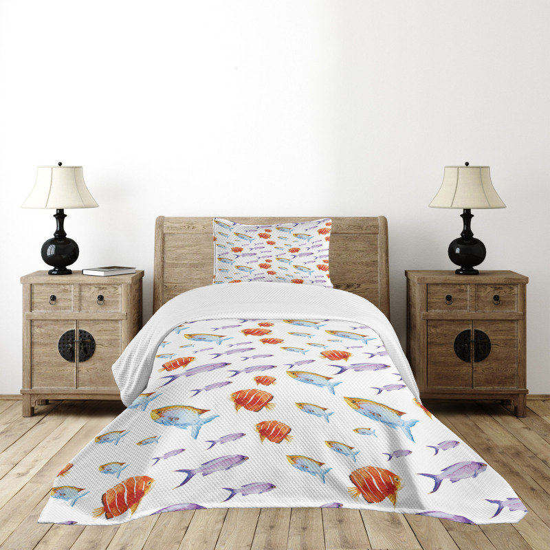 Goldfish and Mackerel Bedspread Set