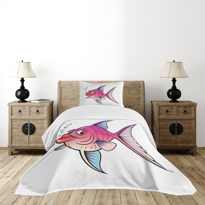 Cartoon Female Goldfish Bedspread Set