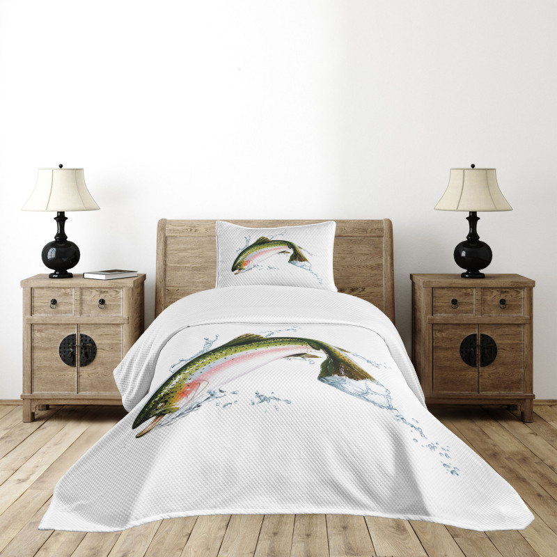 Salmon Photorealistic Art Bedspread Set