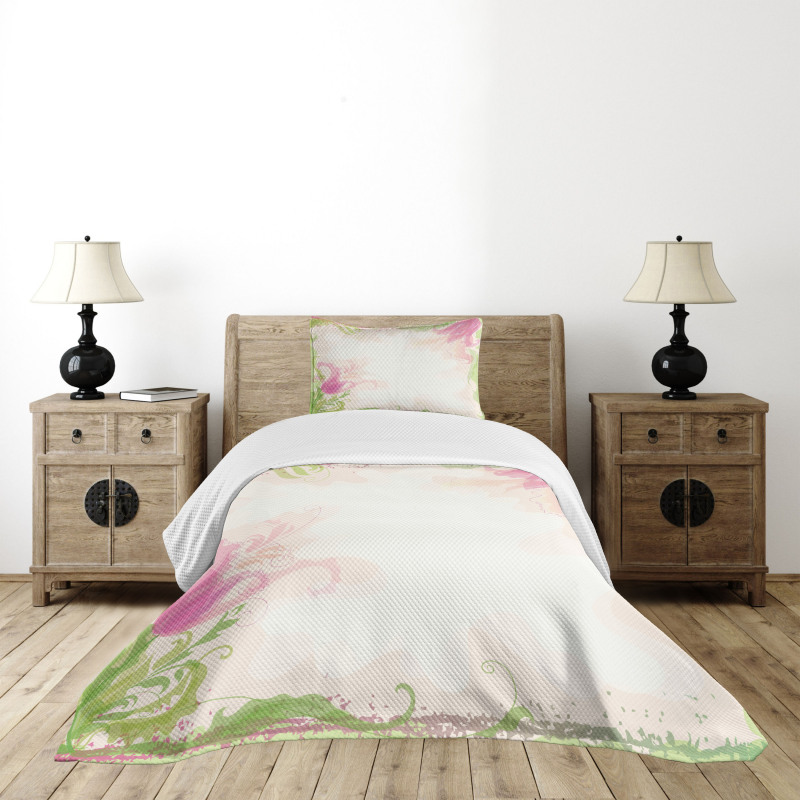 Pastel Tulips Bedspread Set