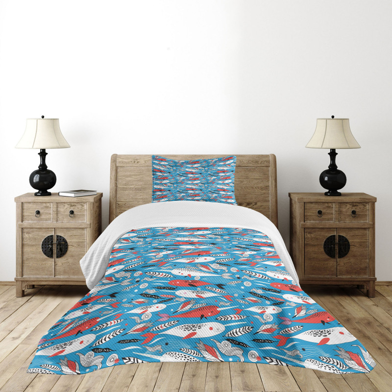 Underwater Life Pattern Bedspread Set