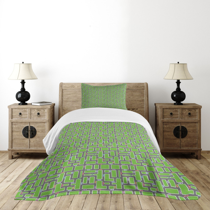 Cars on Roads Bedspread Set