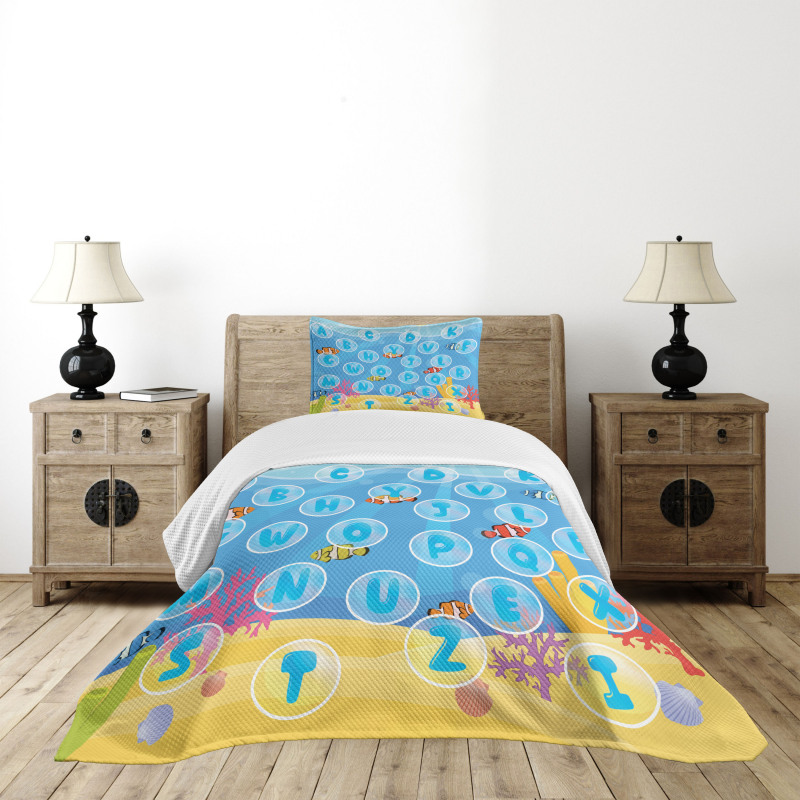 Alphabet Letters Bedspread Set