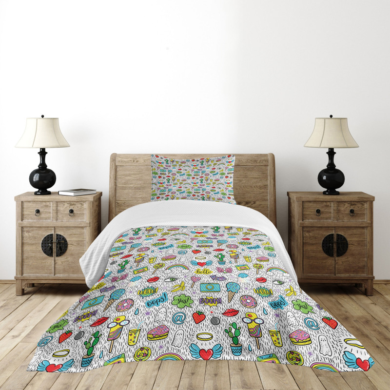 Pop Art Cartoon Bedspread Set