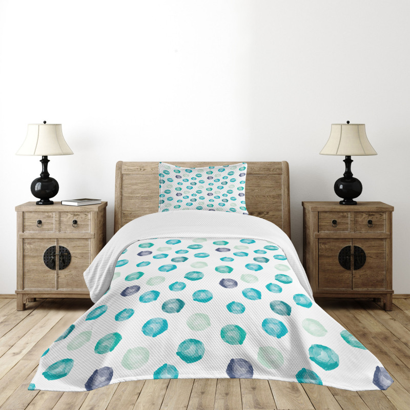 Round Shapes Pastel Colors Bedspread Set