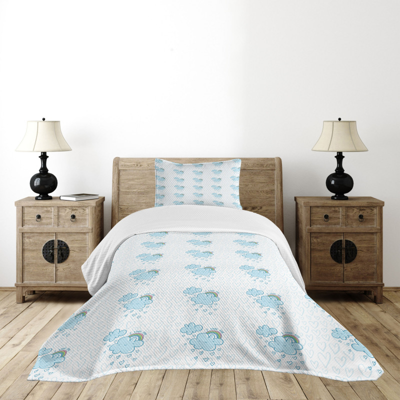 Blue Valentine Cloud Bedspread Set