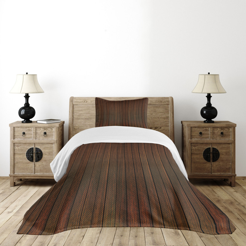 Wooden Floor Design Bedspread Set