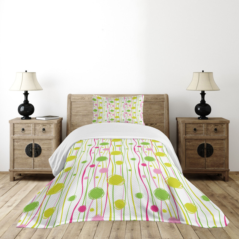 Doodle Stripes Dots Bedspread Set