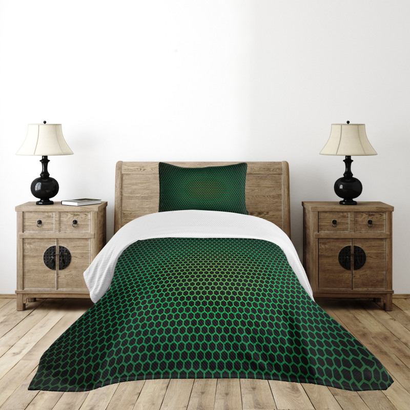 Grid Tile Polygons Bedspread Set