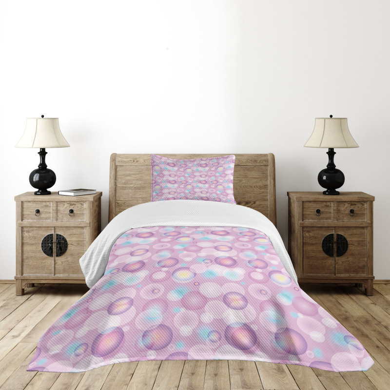 Vibrant Color Bubbles Bedspread Set