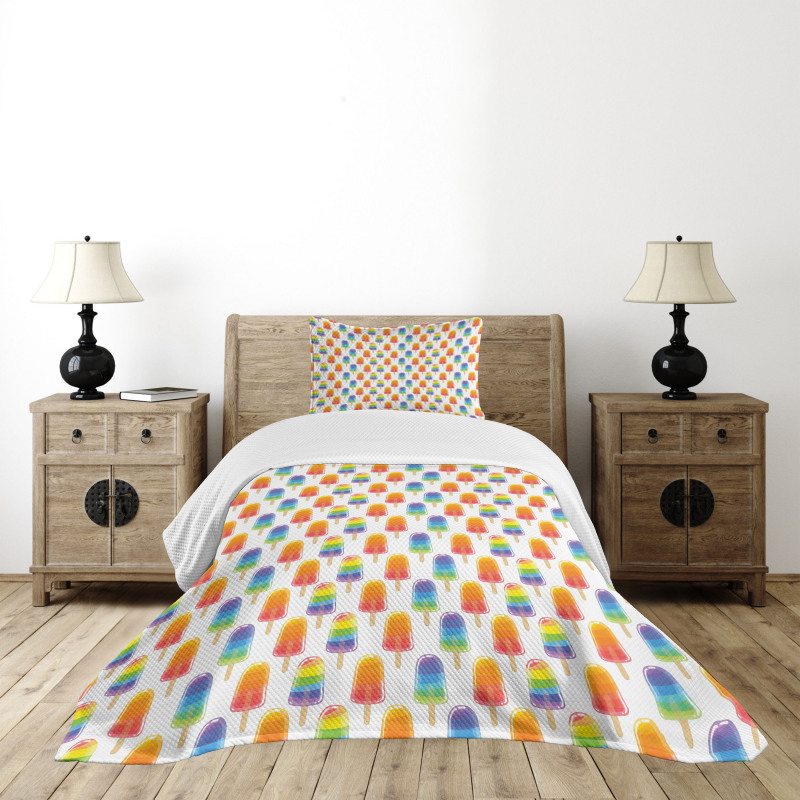 Orange Rainbow Flavor Bedspread Set