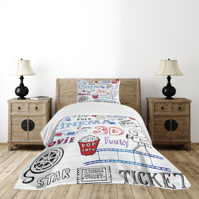 Notebook Doodle Bedspread Set