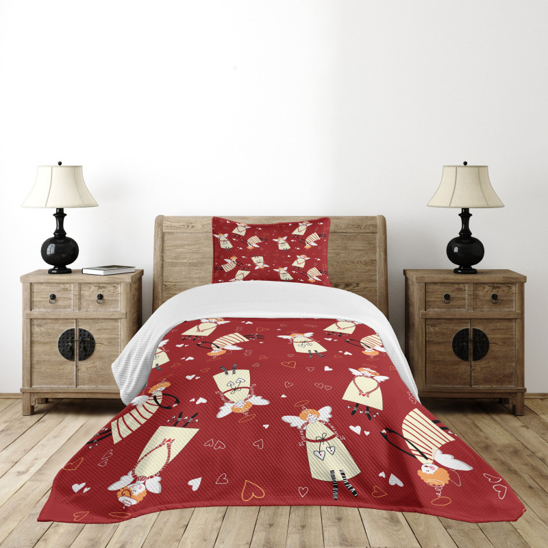 Xmas Comic Hearts Myth Bedspread Set