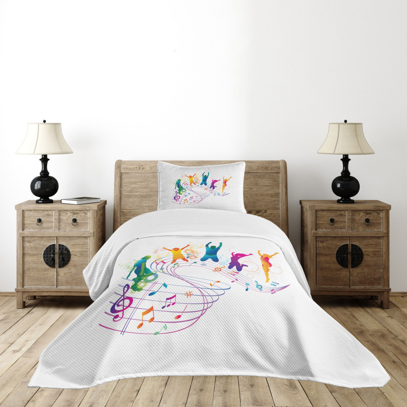 Dancing People Music Bedspread Set