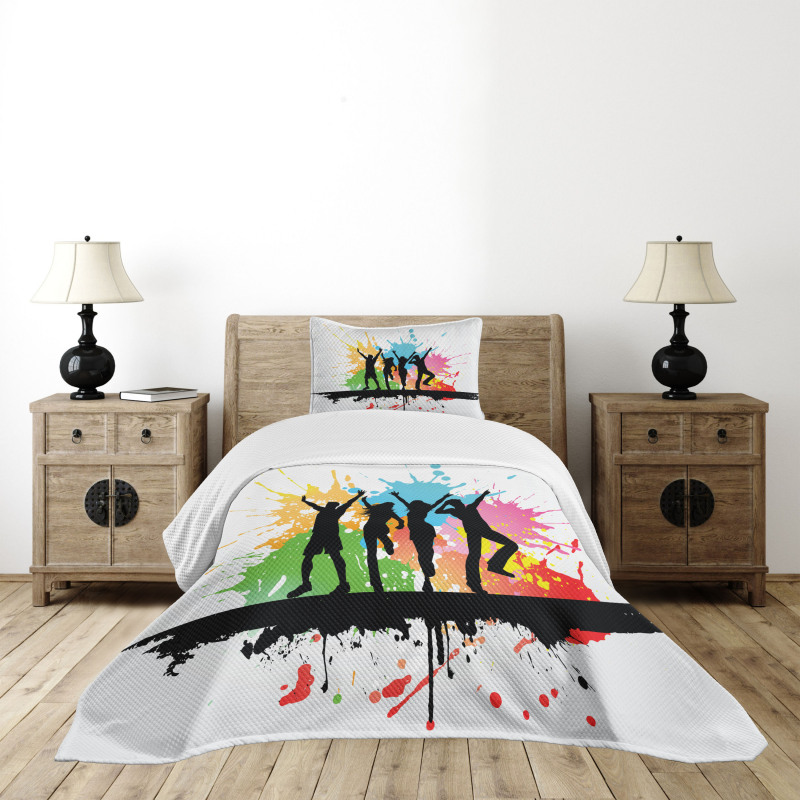 Dance Party People Colors Bedspread Set