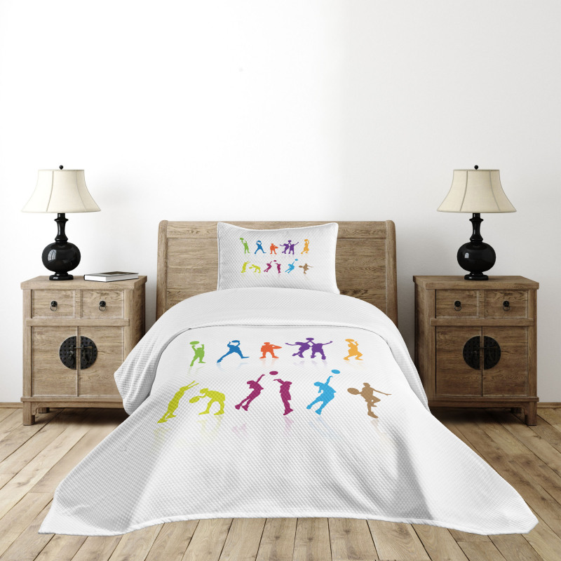 Colorful Kids Basketball Bedspread Set