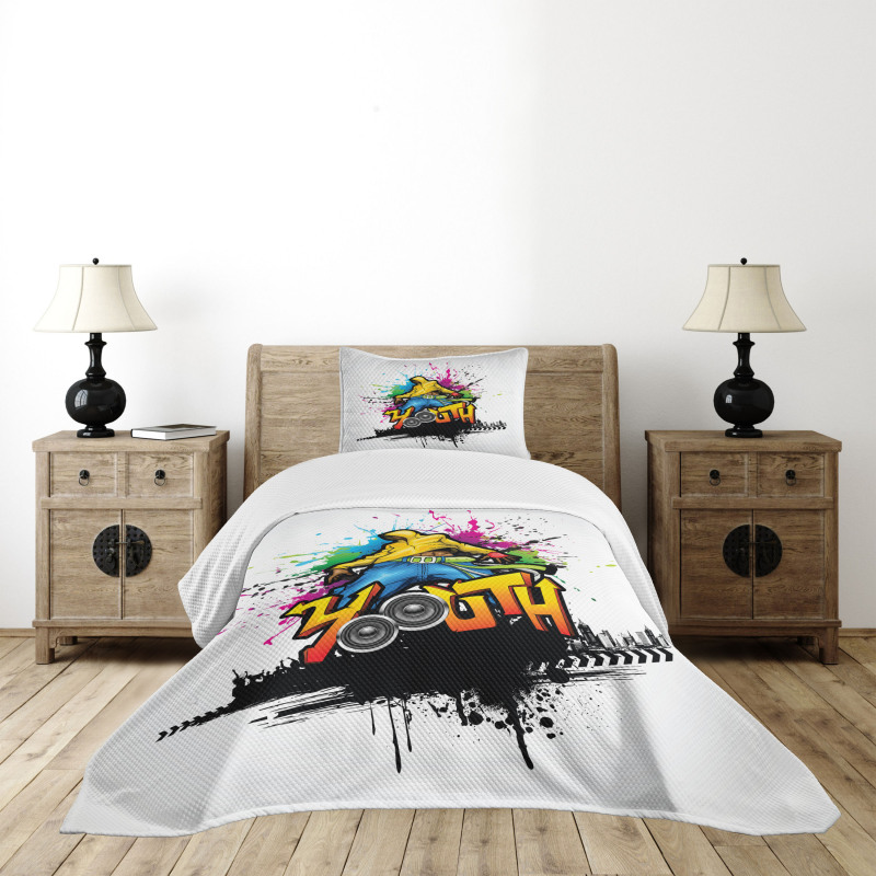 Young Man Hip Hop Culture Bedspread Set