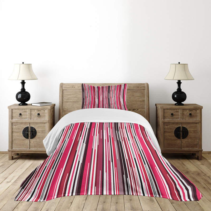 Vertical Colorful Line Bedspread Set