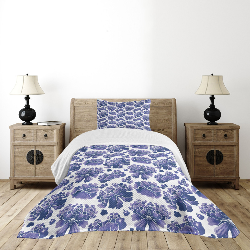 Watercolor Chinese Art Bedspread Set
