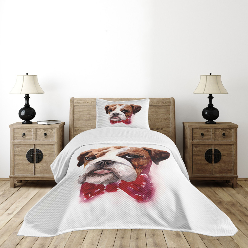 Watercolor Dog Bedspread Set