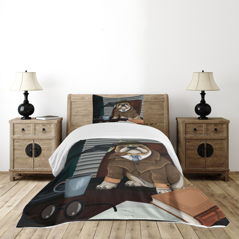 Detective Dog Bedspread Set