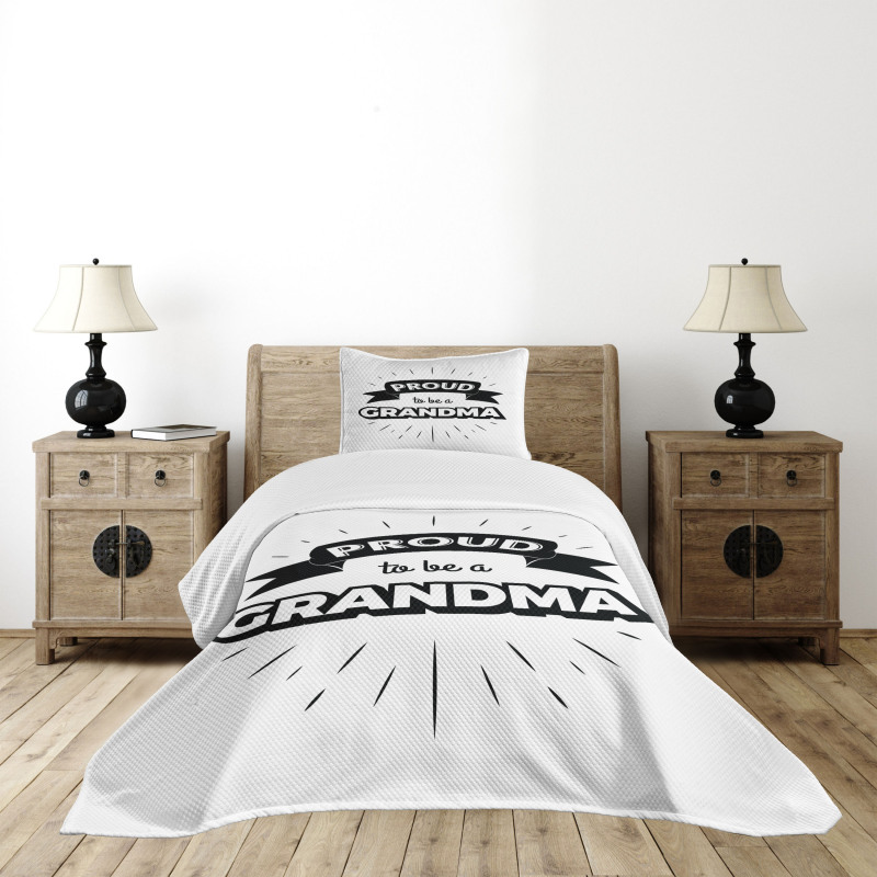 Banner and Abstract Lines Bedspread Set