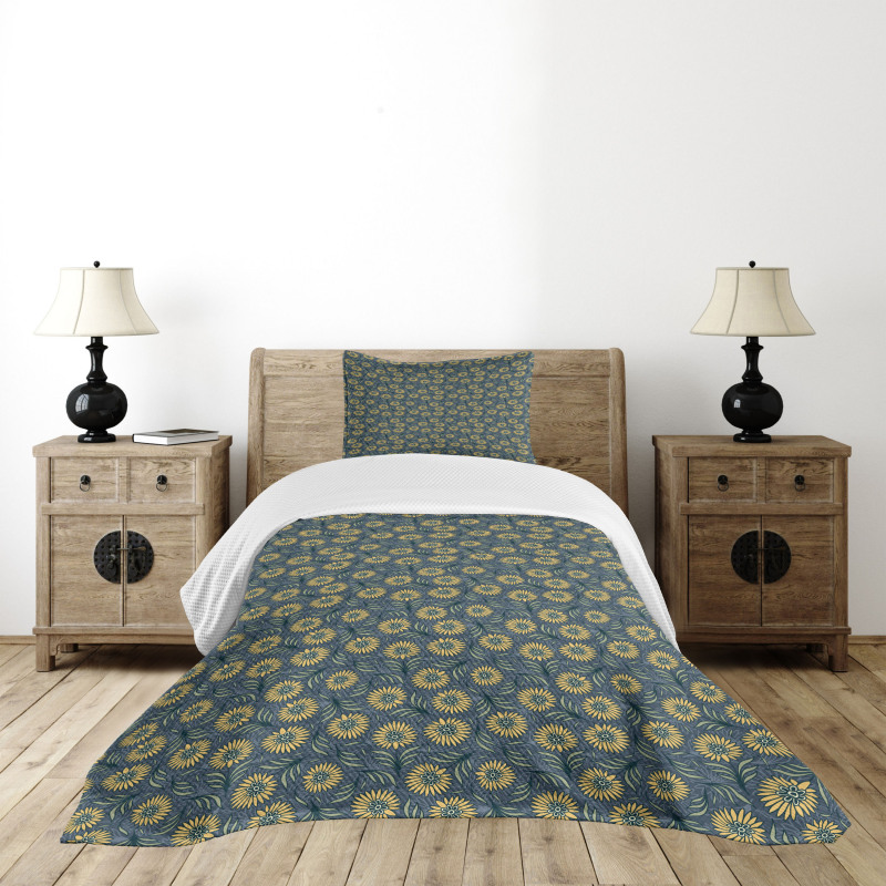 Fresh Green Foliage Leaves Bedspread Set