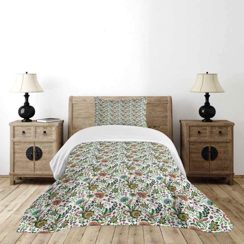 Foliage Leaf Spring Season Bedspread Set