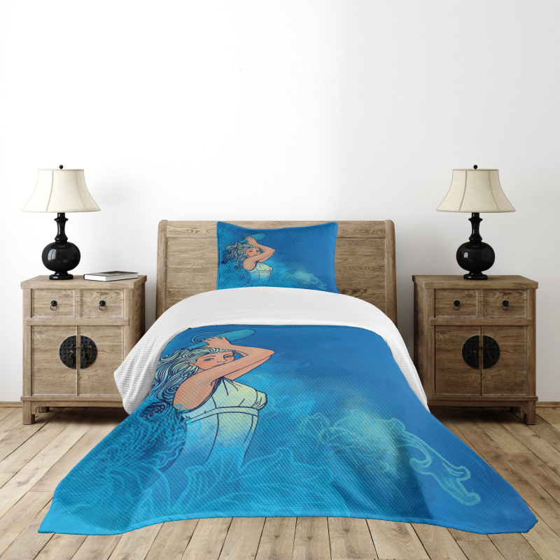 Woman Lady Arts Bedspread Set