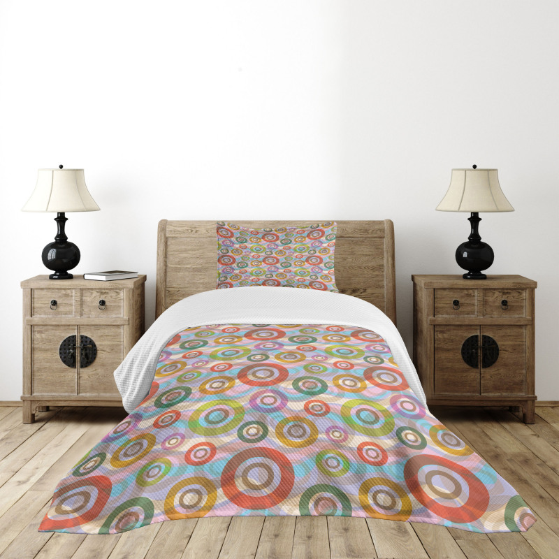 Hippie Colorful Circles Bedspread Set