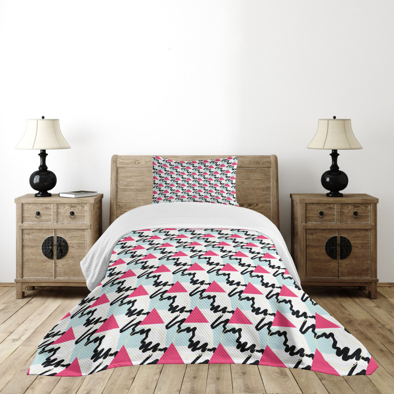 Shapes Scribble Lines Bedspread Set