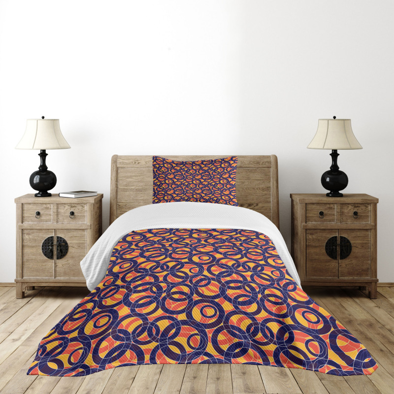 Big Small Ring Shapes Bedspread Set