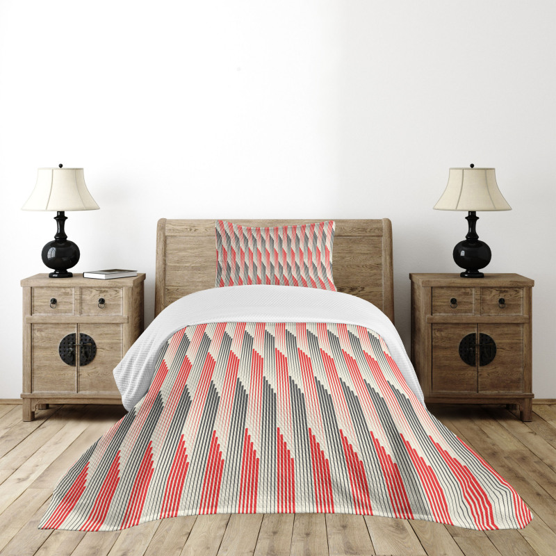 Retro Bicolor Striped Bedspread Set