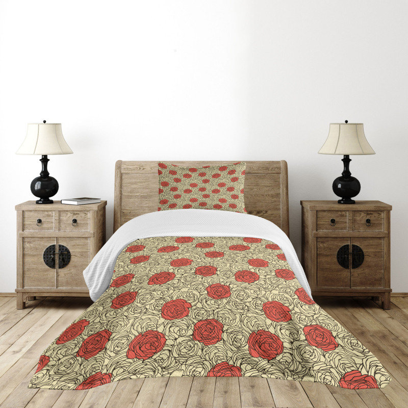 Romantic Flowerbed Art Bedspread Set