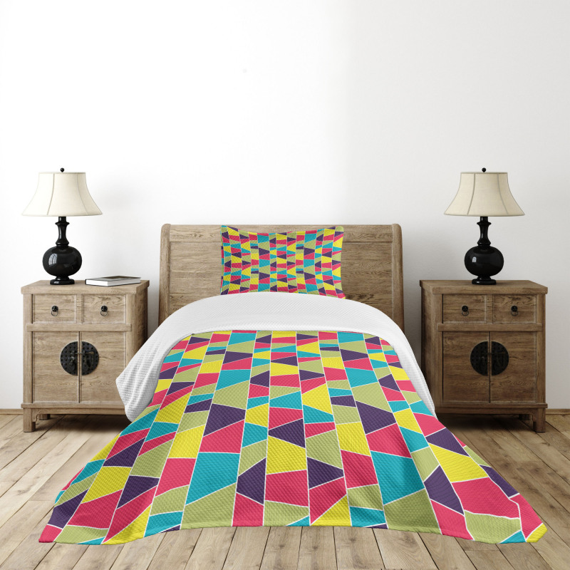 Mosaic Trapezoid Art Bedspread Set