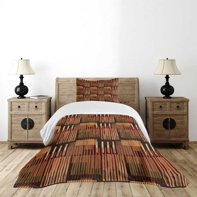 Geometric Stripes Design Bedspread Set