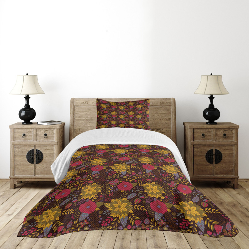 Botanical Pattern Bedspread Set