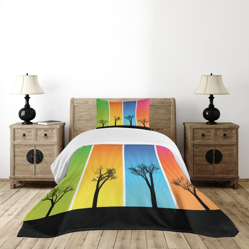 Colorful Banners Autumn Bedspread Set