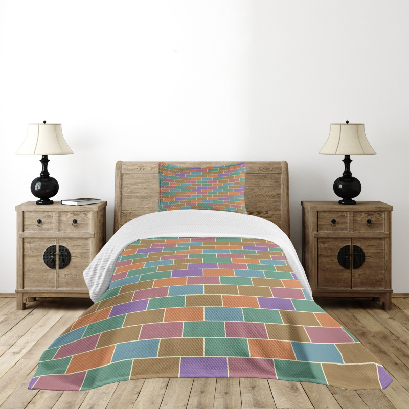 Vintage Brick Wall Bedspread Set