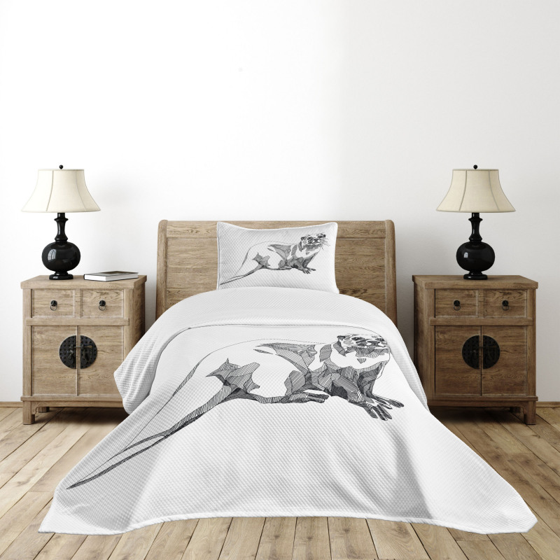 Sketch Otter Bedspread Set