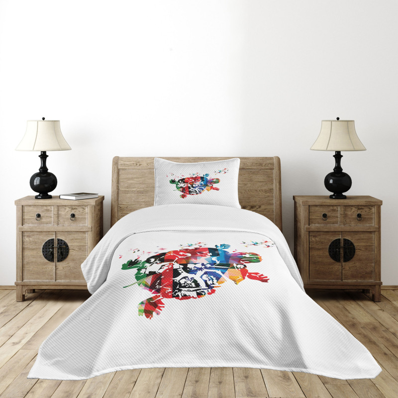 Abstract Turtle Notes Bedspread Set