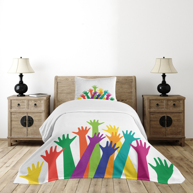 Silhouette of Hands Bedspread Set