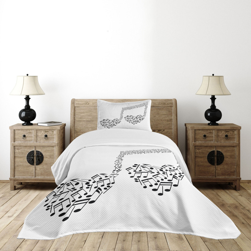 Musical Note Love Art Bedspread Set