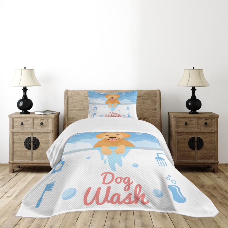 Dog Wash Bath Bedspread Set