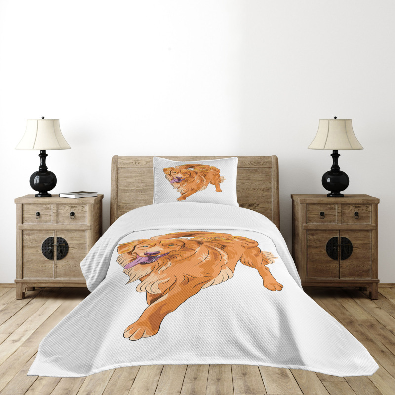 Playful Dog Bedspread Set