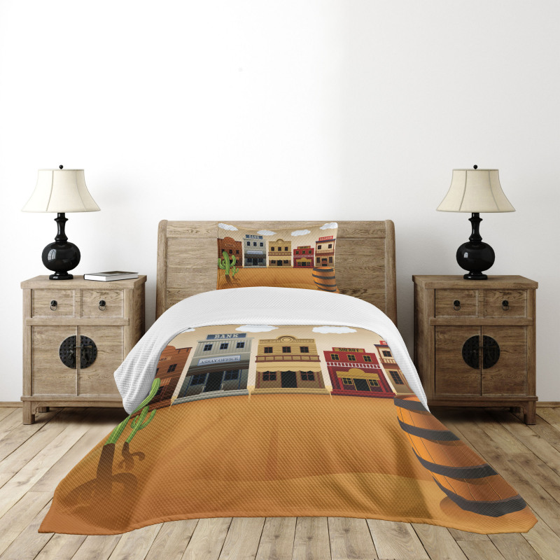 Wild West Village Town Bedspread Set