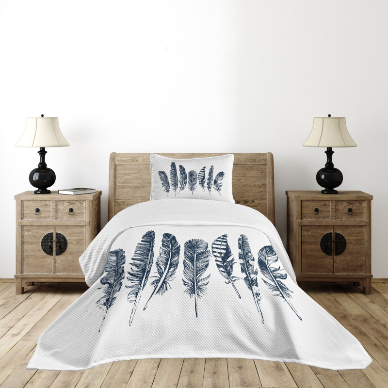 Tribal Sketch Motifs Bedspread Set