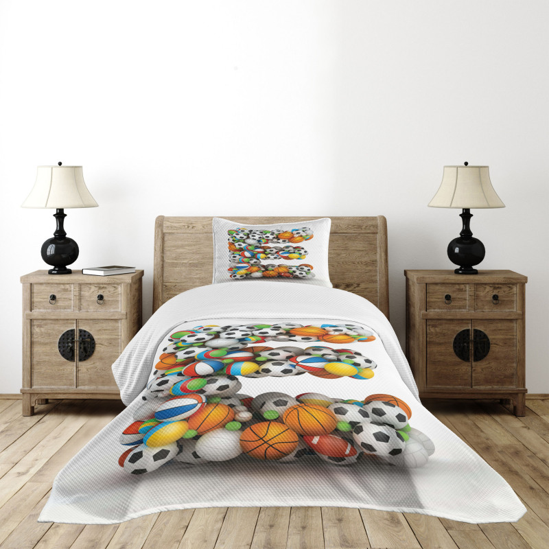 Sports Name Initials Bedspread Set