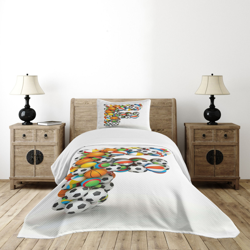 Sports Balls Composition Bedspread Set