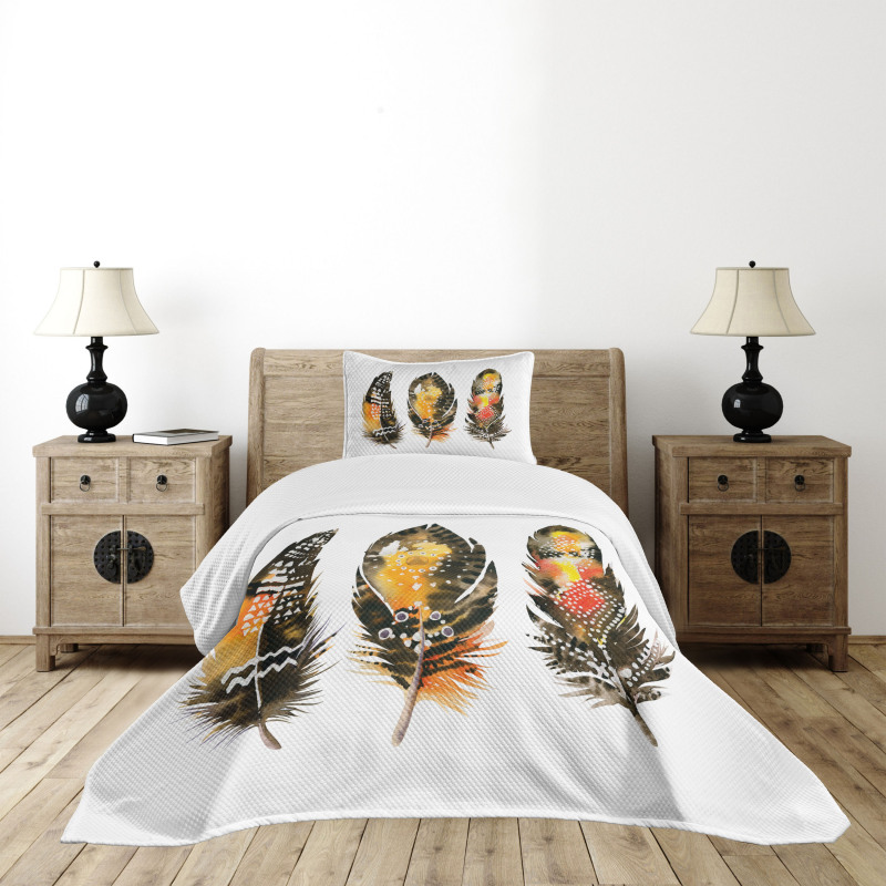 Colorful Boho Quills Bedspread Set